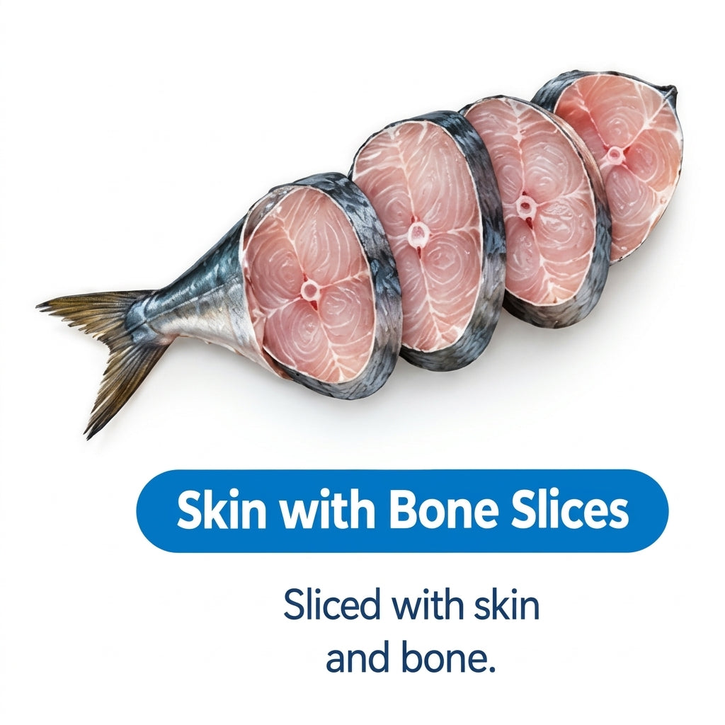 Blue Fin Tuna (Dhawan) - fish slices with skin and center bone - Seafood Spot