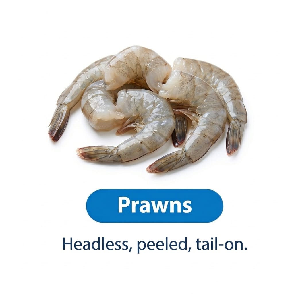 Headless tail-on peeled and deveined prawns - Seafood Spot
